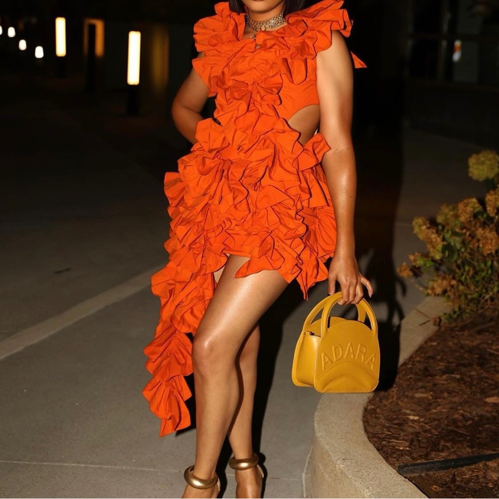 Orange Ruffle Dress